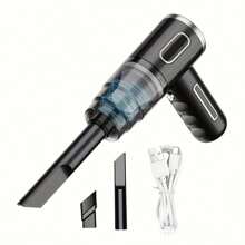 1 pièce Aspirateur de voiture sans fil rechargeable avec double filtre, aspiration puissante, portable, à main, mini souffleur de poussière pour la maison et l'automobile