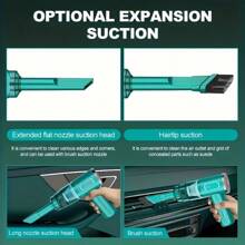 1 pièce Aspirateur de voiture sans fil rechargeable avec double filtre, aspiration puissante, portable, à main, mini souffleur de poussière pour la maison et l'automobile