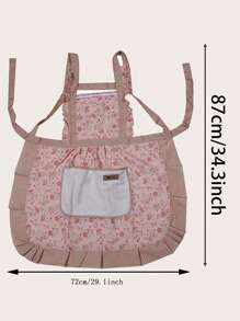 1pc Thin Kitchen Apron, Anti-Fouling And Breathable (Random Color For The Pocket Label) - Blue - View 3