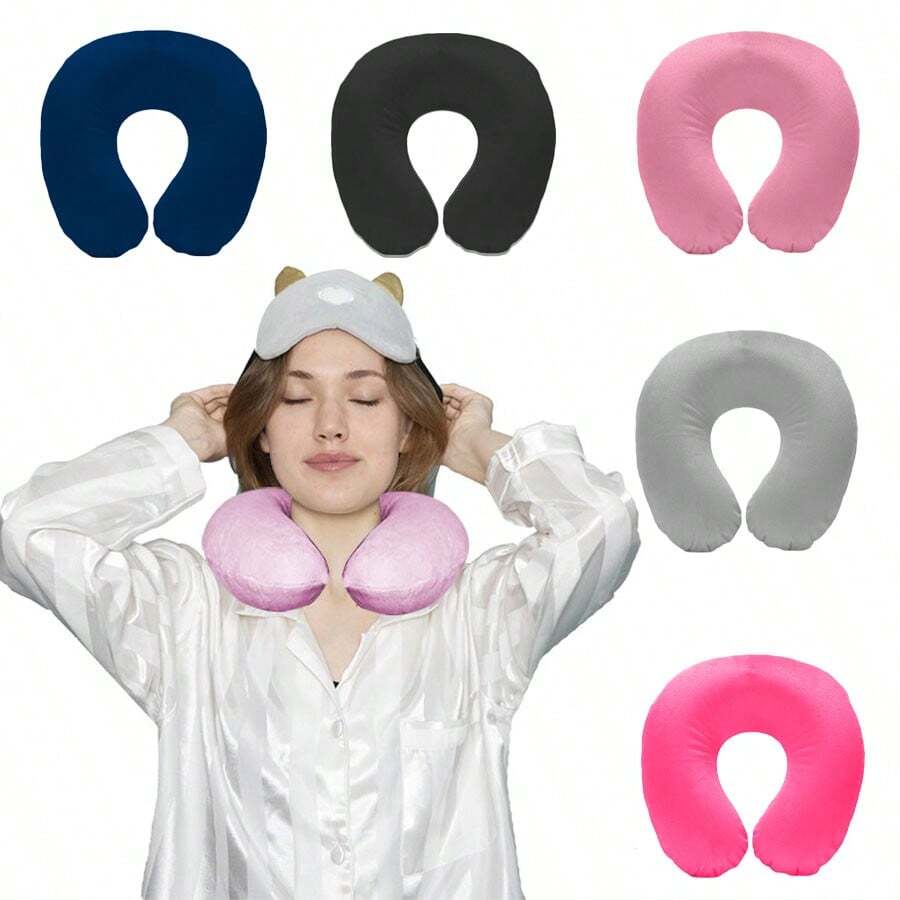 Comfortable Adult Travel Neck Pillow - 黑色 - 查看 1