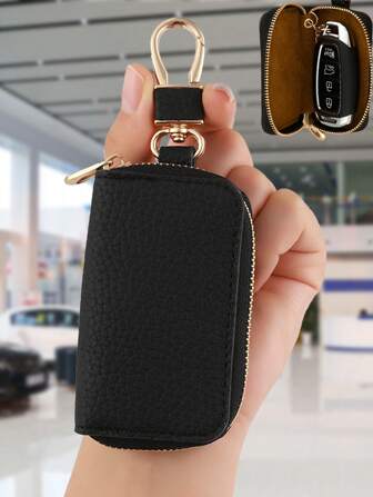 1入組通用汽車鑰匙保護套采用超纖維pu皮革製造,適用於所有汽車鑰匙套