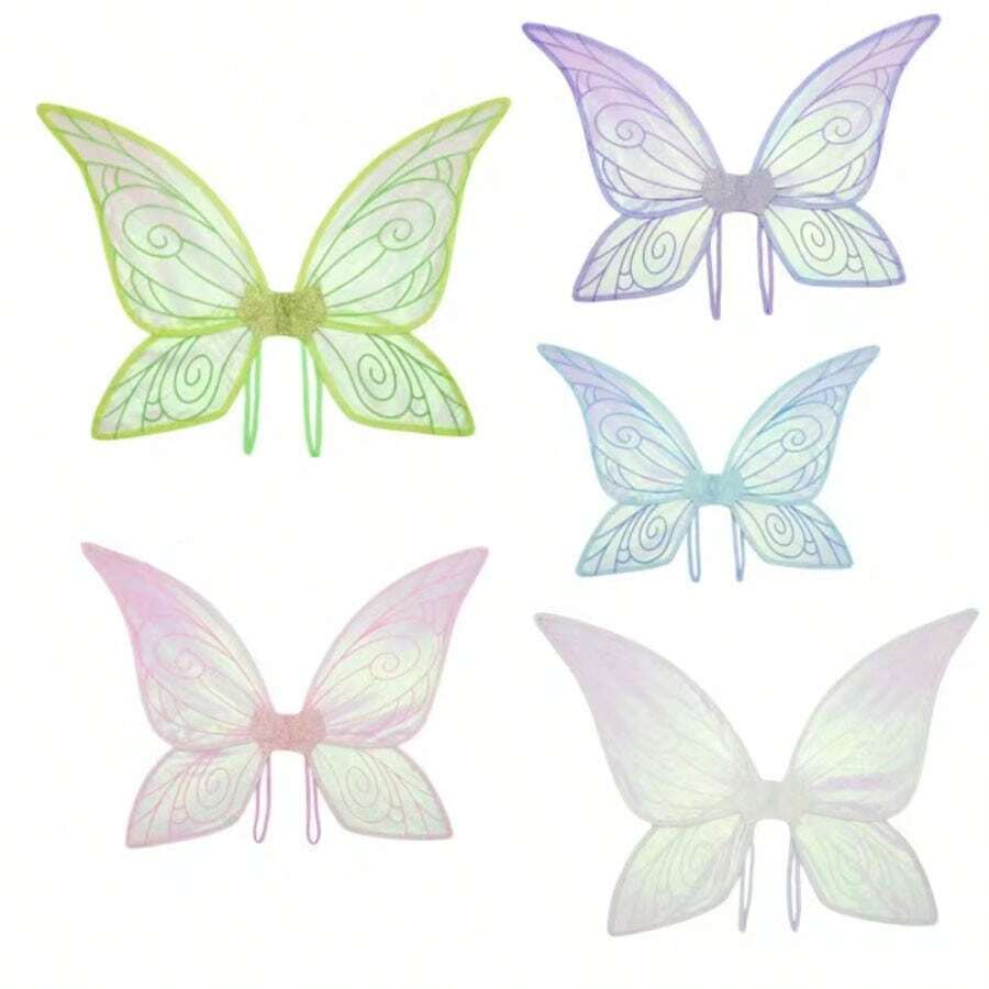 1 Peça Asas Brancas, Rosas, Verdes, Azuis e Roxas para Fantasia, Traje de Festa, Baile, Apresentação, Dia das Bruxas, Asas de Cupido - Multicolorido - Visão 1