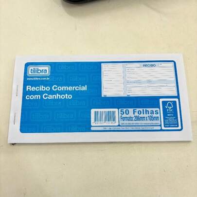 Recibo Comercial Com Canhoto 50 Folhas Tilibra