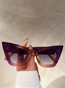 1只女性貓眼塑膠框太陽眼鏡,適合日常佩戴