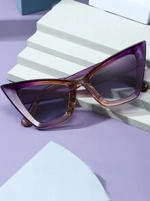 1只女性貓眼塑膠框太陽眼鏡,適合日常佩戴