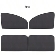 4pcs Car Window Sunshade Magnetic Screen Sun Insulation Anti-Glare Shading Curtain Net For Side Window With Expanding Function - Black - View 10