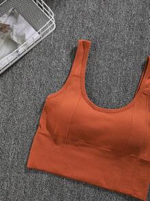 3 pièces Soutien-gorge de sport pour femmes avec ajustement fin et design de dos stylé, lingerie