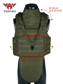 Nuevo Modelo De Yakeda Chaleco Táctico De Entrenamiento Para Exteriores Con Protección Completa Contra El Desgaste Y El Viento Y Transpirable Con Protector De Cuello - Verde militar - Ver 5