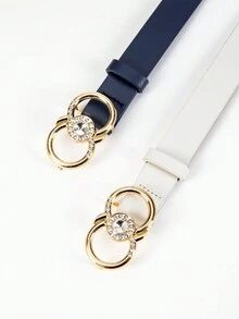 2 cái/bộ Đúng mốt Linh hoạt Cao-kết thúc Của phụ nữ Thắt lưng - Màu xanh lam - Xem 3