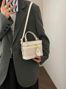 Fashionable New Mini Crocodile-Pattern Ladies Handbag Crossbody Bag Classic Box Bag - White - View 5