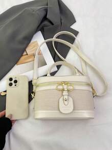 Fashionable New Mini Crocodile-Pattern Ladies Handbag Crossbody Bag Classic Box Bag - White - View 6