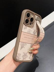 Étui de téléphone à fleurs perforées en cuir minimaliste antichoc compatible avec Apple. Étui de téléphone mode cadeau de printemps - Multicolore - Voir 3