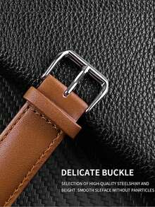 1 pieza Correa de reloj de cuero suave de color marrón de 18mm/20mm/22mm compatible con Samsung Galaxy Watch 7/6/5/4 de 40mm/44mm, 3 de 41mm/45mm, 2/2S, Gear S2/S3 Classic - Marrón - Ver 2