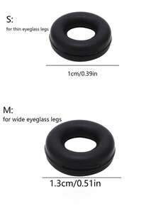10對眼鏡耳朵夾-運動眼鏡耳勾矽膠防滑眼鏡鼻托套管固定架 - 黑色 - 查看 2