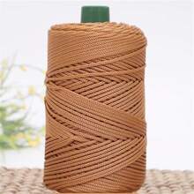 3mm Colored Twisted Woven Rope Hollow Thread Craft Decorative DIY Handmade Bag Drawstring Belt Accessories Polypropylene Fiber - Coffee - View 8