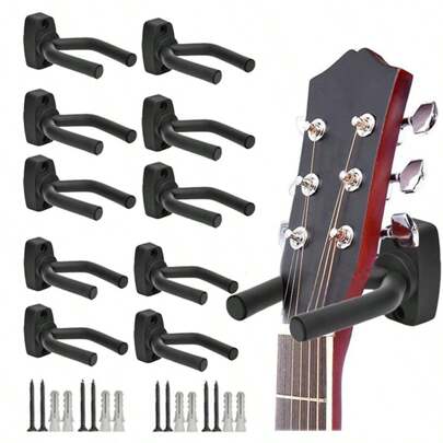 2/4/6/10 Stück Gitarrenhalter Haken Wandhalterung für elektrische und akustische Gitarren, Gitarrensaiten, Gitarrenzubehör, Gitarre, Gitarrenzubehör, E-Gitarre, Ukulele Halter, Capo, Violinen Halter, Gitarre, Gitarrenzubehör, Gitarrenständer
