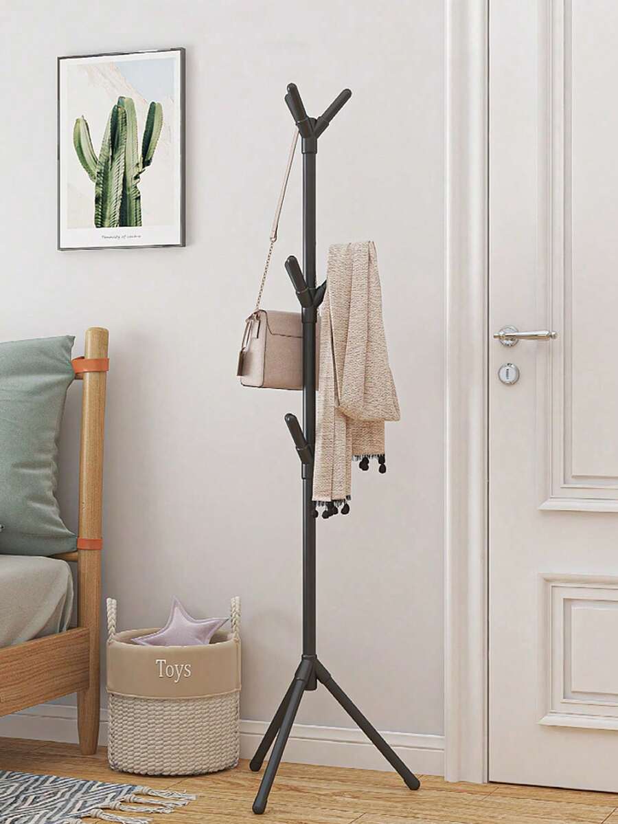 Standing Coat Rack Metal Coat Rack For Hanging Clothes 3 Levels - Black - View 1
