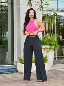 Women Pants - 黑色 - 查看 4