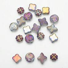 20 cái/gói Hạt thủy tinh Với Cỏ bốn lá & Thiết kế hoa hồng , , Mạ điện Màu sắc , DIY Làm đồ trang sức Chất liệu - Màu cỏ bốn lá hoa hồng - Xem 13