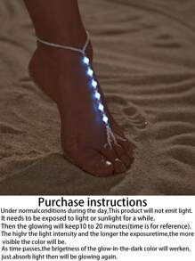 Phát Sáng Trong Vòng Chân Găng Tay Đính Cườm Màu Tối - Nhiều màu - Xem 1