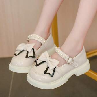 Nuevos Zapatos De Estilo Princesa Para Niñas Con Detalles De Diamantes De Imitación Y Mariposas, Punta Redonda Y Suela Antideslizante, Adecuados Para Primavera Y Otoño