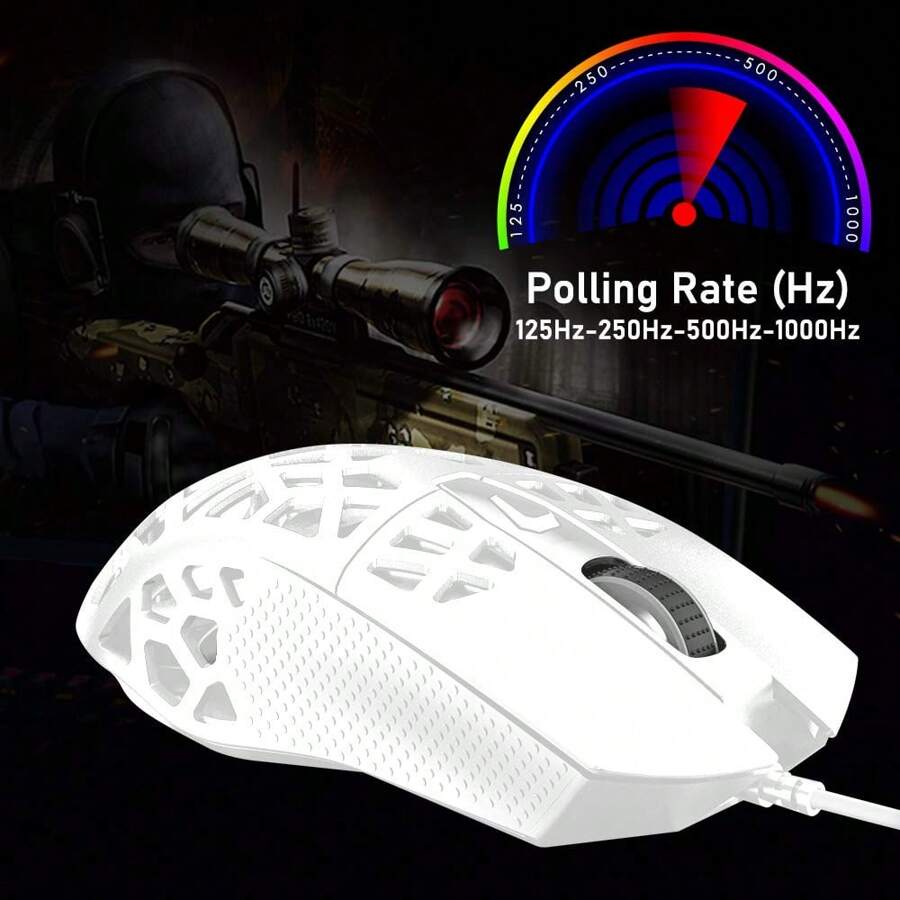 RGB Lightweight Gaming Mouse Wired, Pixart PMW3327 12400DPI Optical ...