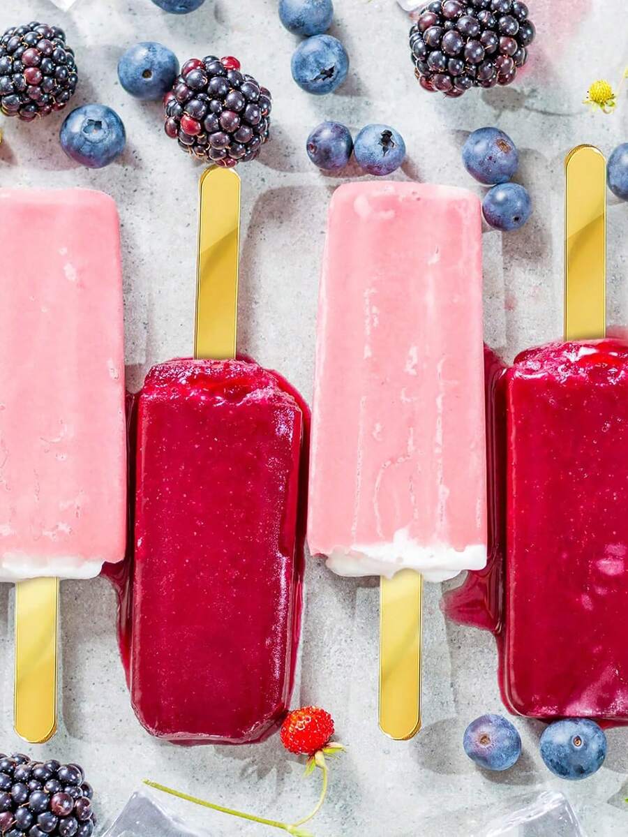 20pcs Gold Acrylic Popsicle Sticks, Reusable Ice Cream Sticks, DIY