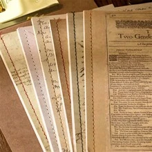 10張/包時間系列手稿質地紙，復古拼貼DIY材料，用於裝飾和鋪設基礎 - 彩色 - 查看 2