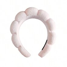 1pc Women's Simple Cloud Bun Roller Sponge High Headband For Washing Face Cute,Dopamine - Multicolor - View 22
