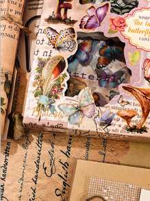 100 Pièces/ensemble Autocollants De Papillons Multicolores Vintage Dans Une Boîte, Adapté Pour Le Scrapbooking, Le Journal, Le Cahier, L'ordinateur Portable, Le Téléphone Portable, La Décoration D'intérieur - Multicolore - Voir 5