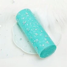 10 Yards Stern Mond Laser Pailletten Tüllrolle weiches Tüllband für Partydekoration DIY Handwerk Tutu Rock Zubehör Hochzeitshintergrund Bühnendekoration Nähen Mesh