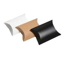 Set Of 50 Pillow-Shaped Packaging Boxes With Jute Twine And Kraft Paper For Gift Wrapping - Black - View 4