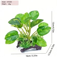 1 Bể Cá Cá Trang Trí Nhựa Nhân Tạo Sen & Giả Vải Lá Nước Cỏ Mô Phỏng Nhà Máy - Nhiều màu - Xem 2