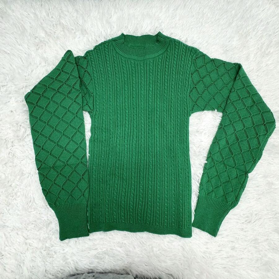 Women Knit Tops - 綠色 - 查看 1
