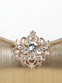Sac de soirée de luxe en strass pour le Carnaval, Pochettes brillantes de robe de mariée, sac de soirée de boîte exquis, élégant et glamour, décoré de petits strass pour la fête, sac de soirée, sac d"embrayage pour les femmes lors des fêtes, des dîners, des banquets, le meilleur cadeau pour les femmes, portefeuille brillant pour les dîners de Carnaval, sac à main en strass pour la fête et le bal
