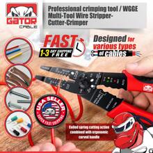 Wire Cable Screws Stripper Cutter Crimper Shearer Snipper Electrical Hand Pliers Grip Multi-Tool Fiver Optic Cabling Red Gator Cable - 紅色 - 查看 2