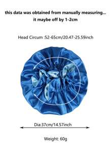 1pc Two Tone Satin Hat Silk Bonnet Satin Bonnet Valentine's Day Valentines - Blue - View 8