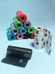 1/3/5/8 卷寵物便袋，一次性狗狗廢物袋，戶外清潔補充垃圾袋，寵物用品 - 彩色 - 查看 5