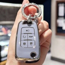 3入組閃閃發光鑰匙扣套，附鑽石鑰匙扣，TPU全方位保護鑰匙包套，適用於雪佛蘭Equinox Camaro Cruze Malibu Sonic Buick Terrain - 彩色 - 查看 5