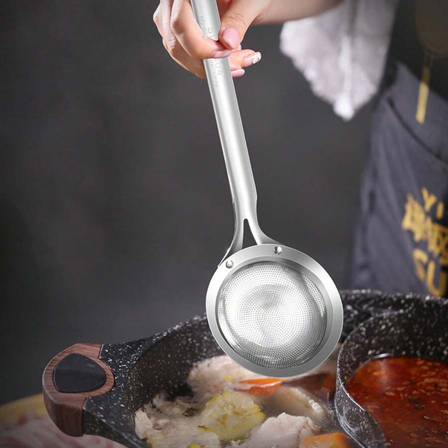Thép không gỉ Lưới Máy Tách dầu Rau Còn lại Dầu Lưới Đồ lọc Bộ lọc Súp Nồi Nhỏ bé Đồ lọc Dụng cụ bép - Nhiều màu - Xem 1