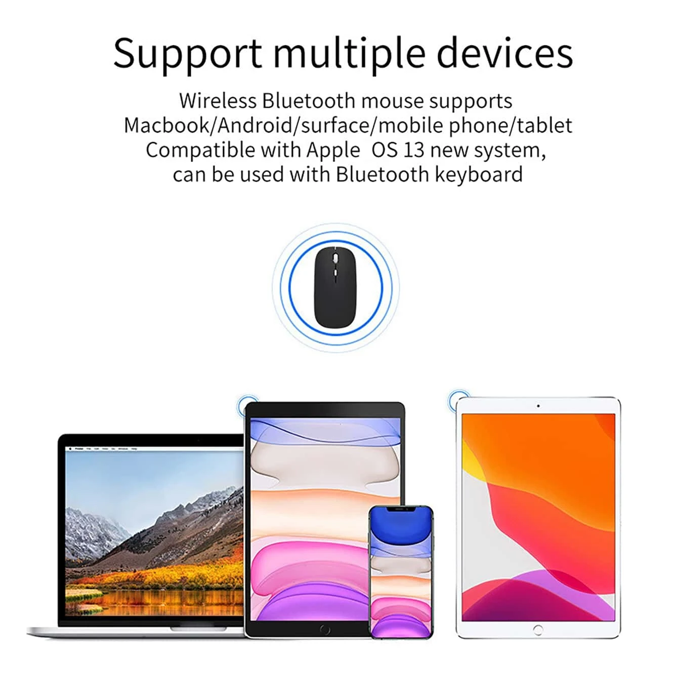 Wireless Bluetooth Mouse For Laptop / Macbook / IPad / IPhone (IOS13.1.