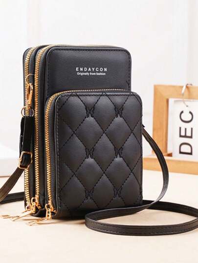 Bolsa transversal feminina moda feminina trabalho social porta celular com 3 divisorias