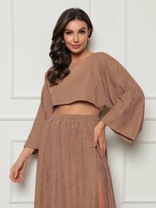 Women Two-Piece Outfits - màu nâu - Xem 4