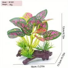 1 Bể Cá Cá Trang Trí Nhựa Nhân Tạo Sen & Giả Vải Lá Nước Cỏ Mô Phỏng Nhà Máy - Nhiều màu - Xem 5