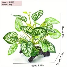 1 Bể Cá Cá Trang Trí Nhựa Nhân Tạo Sen & Giả Vải Lá Nước Cỏ Mô Phỏng Nhà Máy - Nhiều màu - Xem 3