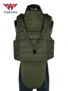 Nuevo Modelo De Yakeda Chaleco Táctico De Entrenamiento Para Exteriores Con Protección Completa Contra El Desgaste Y El Viento Y Transpirable Con Protector De Cuello - Verde militar - Ver 2