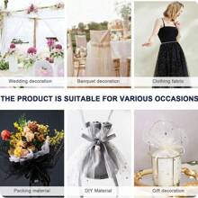 10 Yards Stern Mond Laser Pailletten Tüllrolle weiches Tüllband für Partydekoration DIY Handwerk Tutu Rock Zubehör Hochzeitshintergrund Bühnendekoration Nähen Mesh