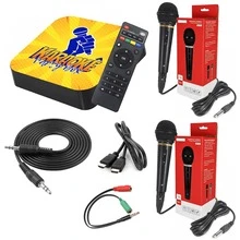 Karaokê Party Box Profissional +De 2000 Músicas Jukebox +2 Microfones Com Fio ORIGINAL (Com Pontuação) AMARELO - Amarelo mostarda - Visão 1
