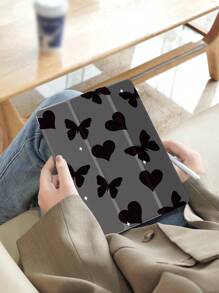 黑蝴蝶 iPad 保护壳兼容 iPad 10.2 英寸 2021/2020 iPad 第 9/8 代，兼容华为 Matepad 10.4/ Galaxy/ Tab 保护套，带笔架，支持自动睡眠/唤醒盖 - 彩色 - 查看 5