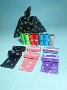 1/3/5/8 卷寵物便袋，一次性狗狗廢物袋，戶外清潔補充垃圾袋，寵物用品 - 彩色 - 查看 4